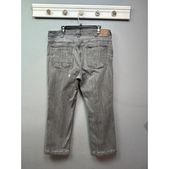 Duluth Trading Ballroom Double Flex Jeans Mens 38x28 Gray Denim Relaxed Fit * - Picture 2 of 8